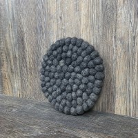 Gray Round Felt Trivet